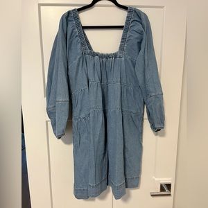 Free People Denim Tiered Dress